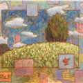 Landscape with Airship - 
                        H: 14
                          
                        W: 18
                         - 
                        
                        