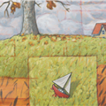 detail: sailboat and house - 
